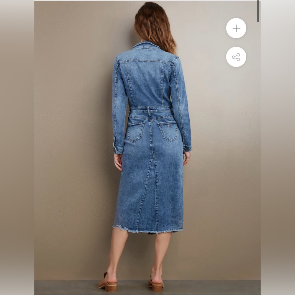 Stunning designer Denim Button-Up Dress size MSOLD - Picture 8 of 14